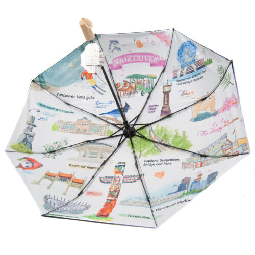 Vancouver Canada Landmark Art Print Folding Umbrella