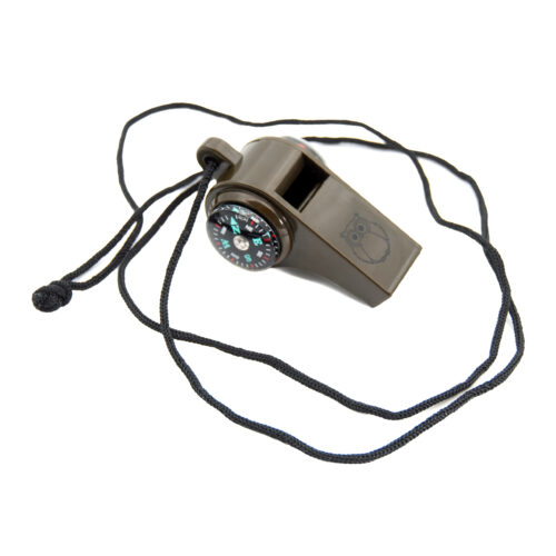 Whistle With Thermometer, Compass And Lanyard